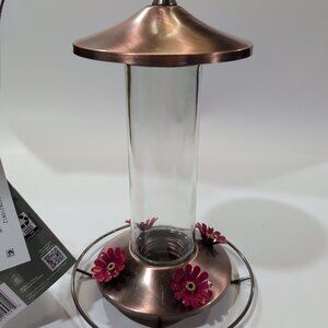 Perky-Pet Hummingbird 12 Oz. Copper/Glass  Nectar Feeder 4 Feeding Ports New